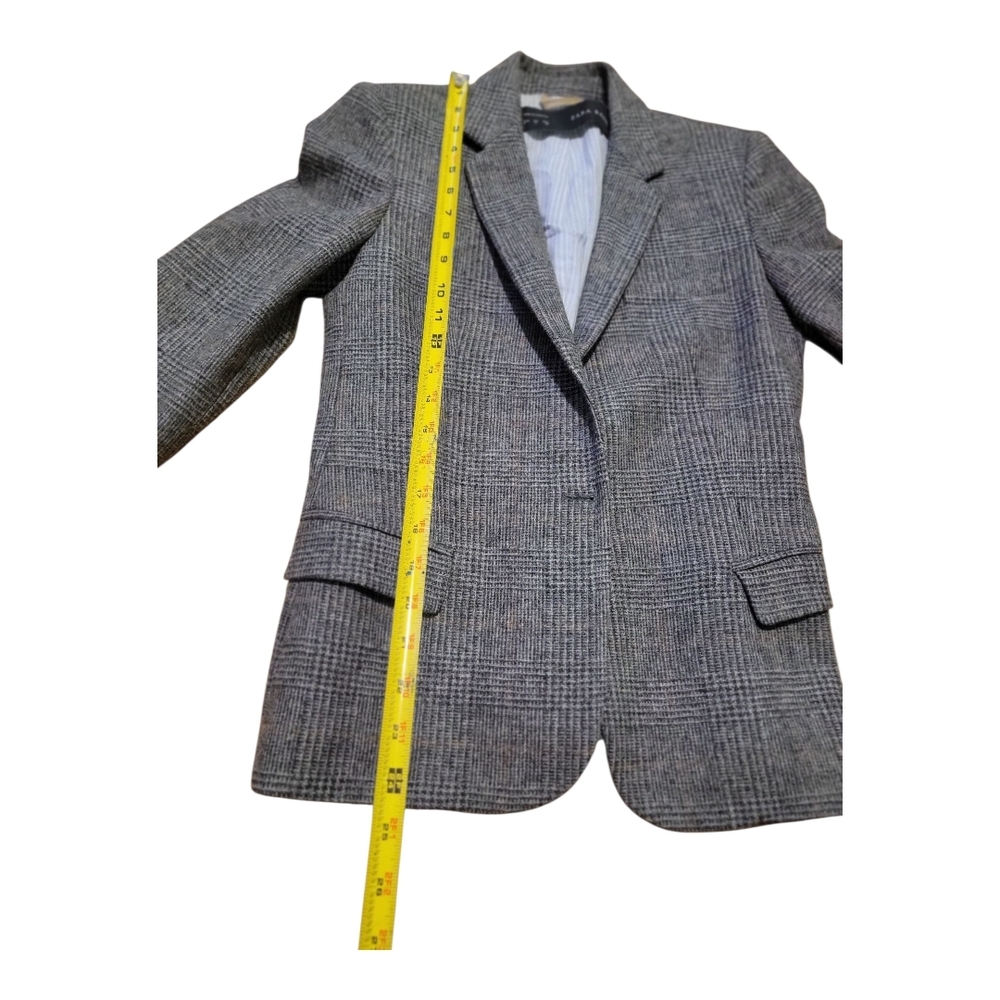 Zara Women's Gray Checkered Blazer - Picture 3 of 6